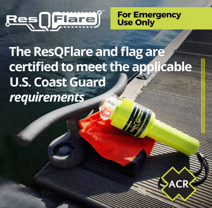 ResQFlare Electronic Distress E-Flare and Flag, USCG Approved Replacement