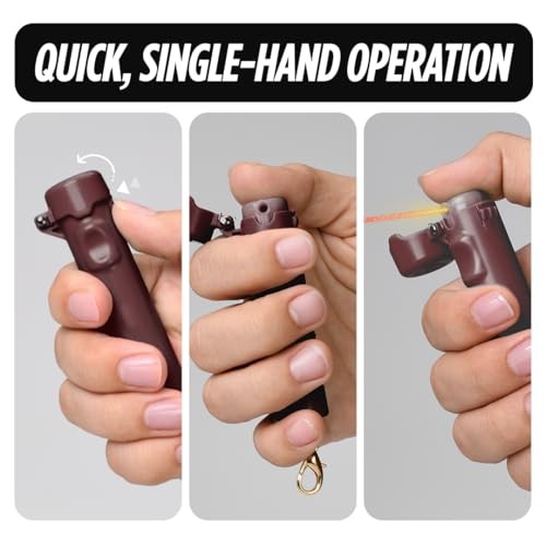 Packin’ Heat 0.28 oz Compact Pepper Spray for Self Defense, Small Burgundy