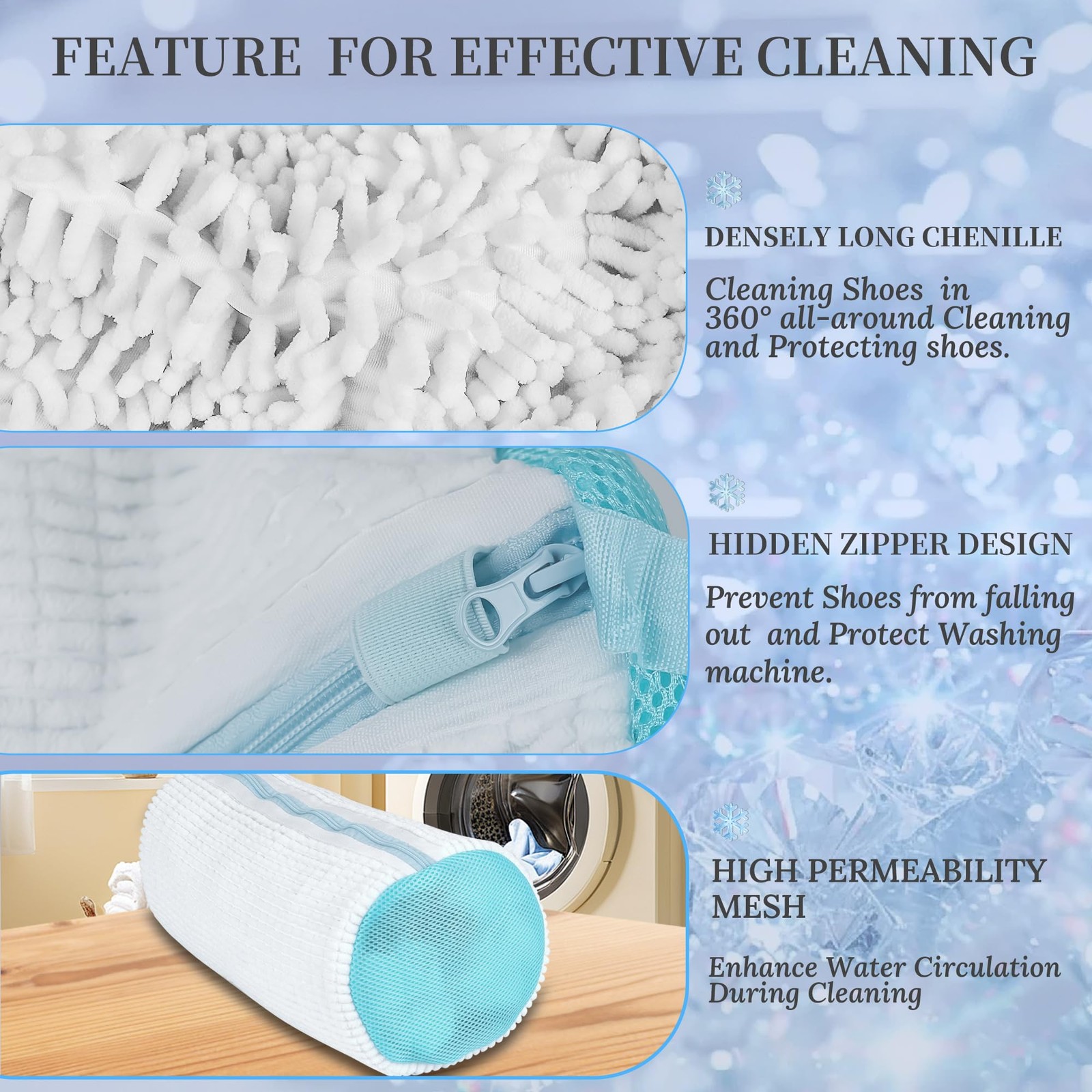 Shoe Washing Machine Bag, 15.55 inches x 7.48 x 7.1 inches, White