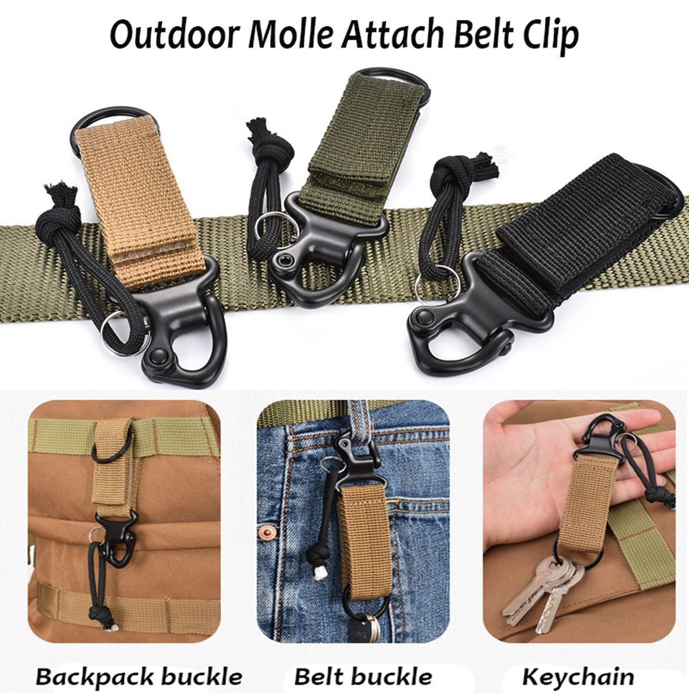 Outdoor Tactical Nylon Keychain Hook Camping Equipment Backpack Buckle Accessory