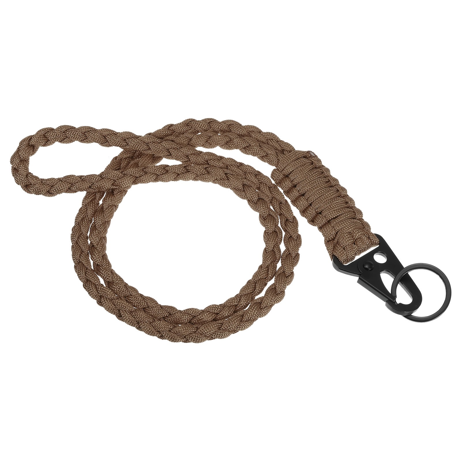 22″ Paracord Neck Lanyard Keychain Braided Strong Lanyard with Brown