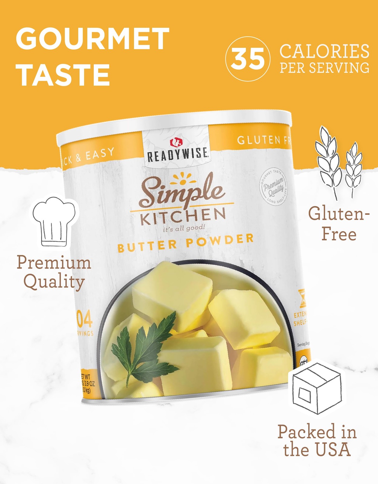 Simple Kitchen Freeze Dried Butter Powder – 204 Servings for 204 Serving Can