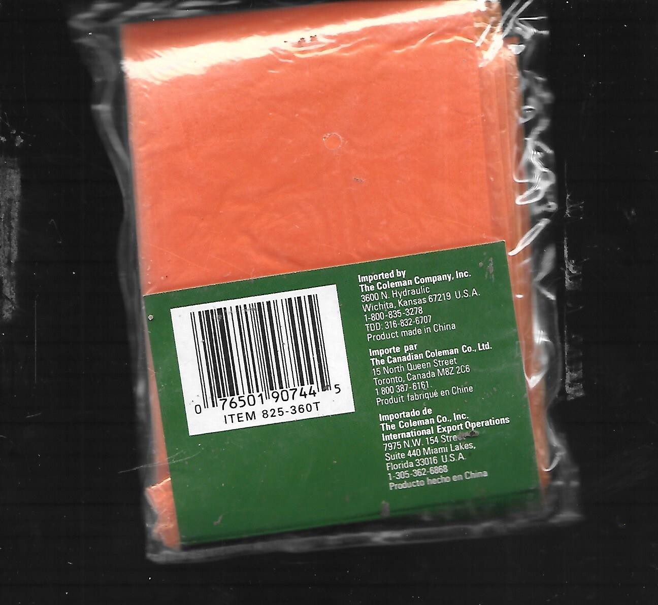 Coleman Disposable Emergency Rain Poncho Orange One Size Fits All – NOS