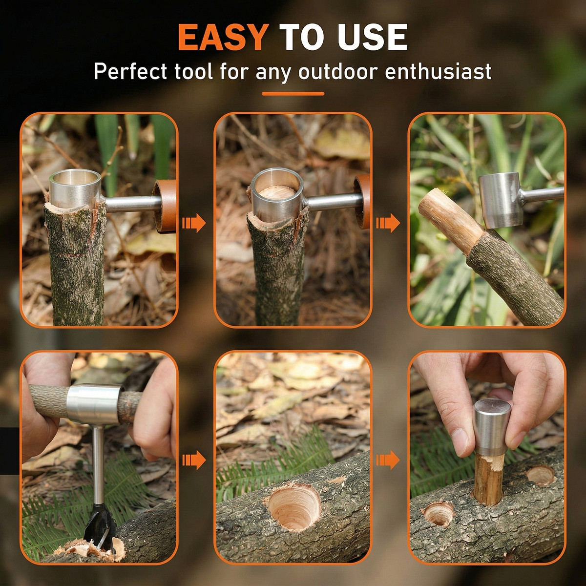 Bushcraft hand auger settlers wrench manual hole drill for survival & camping