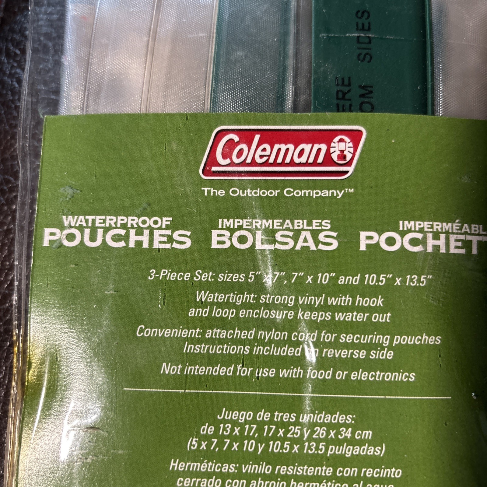 COLEMAN Waterproof Pouches Three Different Sizes 3-Piece Set, Compression Sack