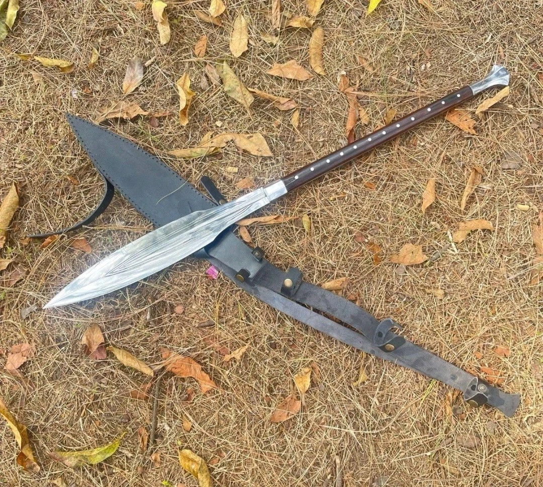 Handcrafted Viking Spear with Steel Blade – Tactical Hunting & Camping Ge