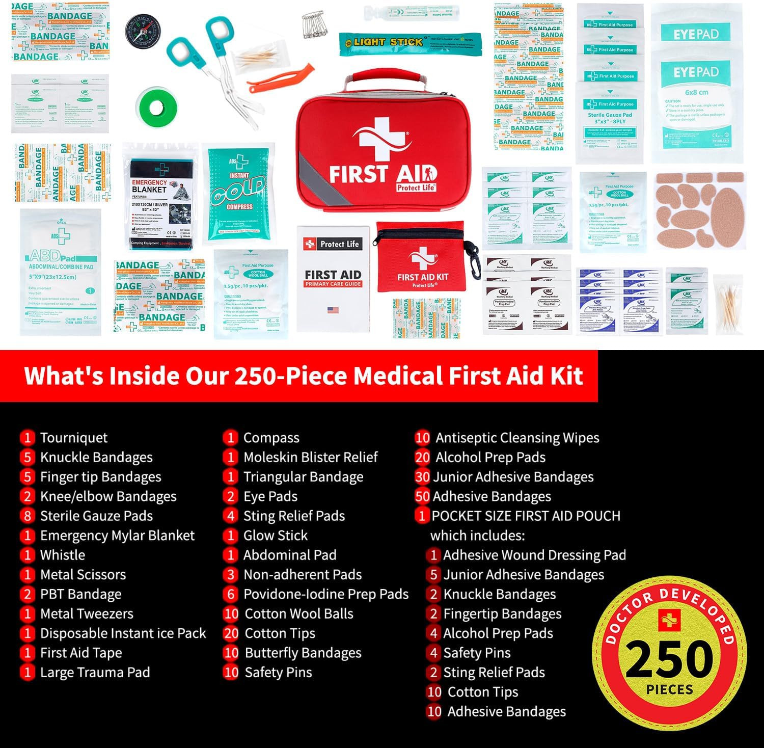 Survival First Aid Kit for Home/Business, Camping Survival Kits | Mini Travel Fi