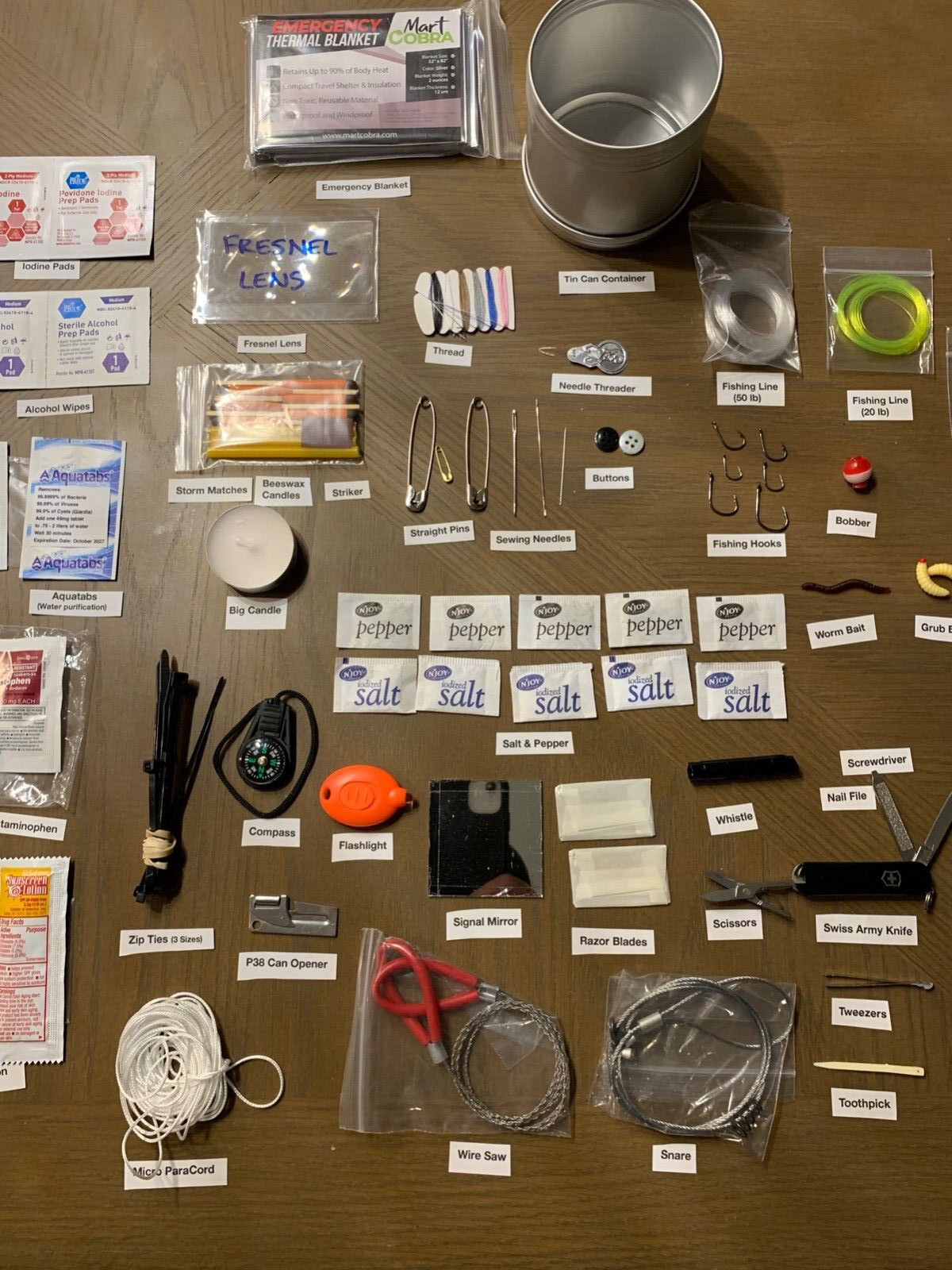 🆘 125+ SOS Survival (First Aid-Fishing-Tools-Snare-Saw-Swiss Army Knife-Fire)