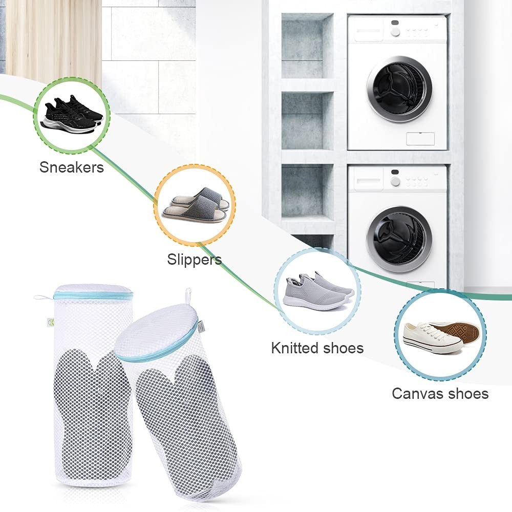 OTraki 2 Pack Shoe Washing Machine Bag Large Laundry 7 x 15 inch, White