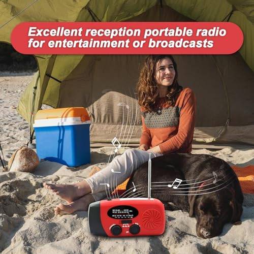 Hand Crank Emergency Radio, AM/FM/NOAA Weather Radio with 2000mAh/7400mWh