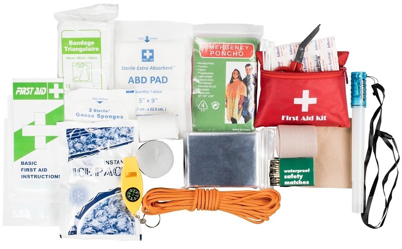 LIFE+GEAR 41-3820 First Aid & Survival Kit 130-Piece Waterproof Dry Bag Bag Red