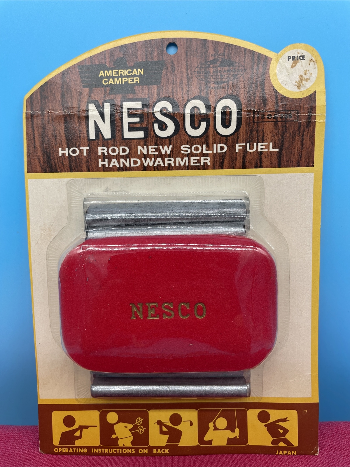 Vintage American Camper Pocket Hand Warmer W/ Drawstring Felt Bag NEW SEALED