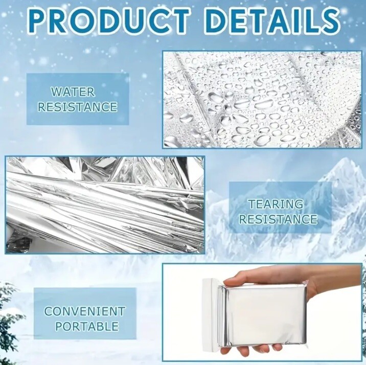 5 PACK Emergency Survival Blanket Solar Safety Insulating Mylar Thermal Heat USA