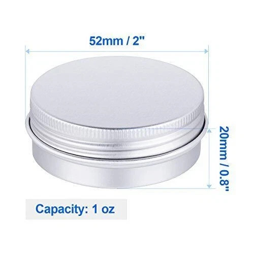 30 Pack Tin Cans Screw Top Round Metal Lip Balm Tins Containers With Lids 1oz