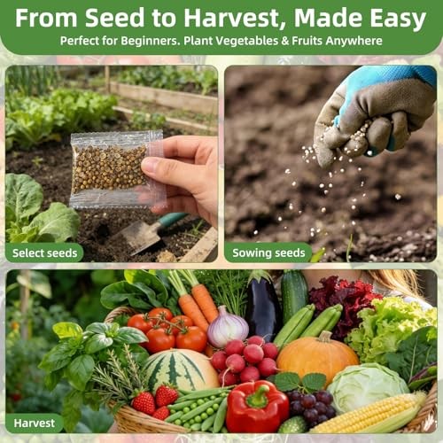 【Seed Vault】 Heirloom Vegetable Seeds Planting Kit – 15,000+ Non-GMO Seeds for