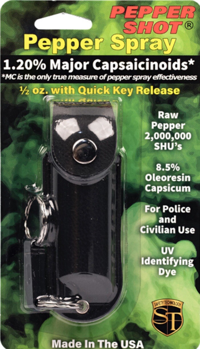 COMBO Police Defense STUN GUN Leather PEPPER SPRAY Rechargeable LED HIGH POWER