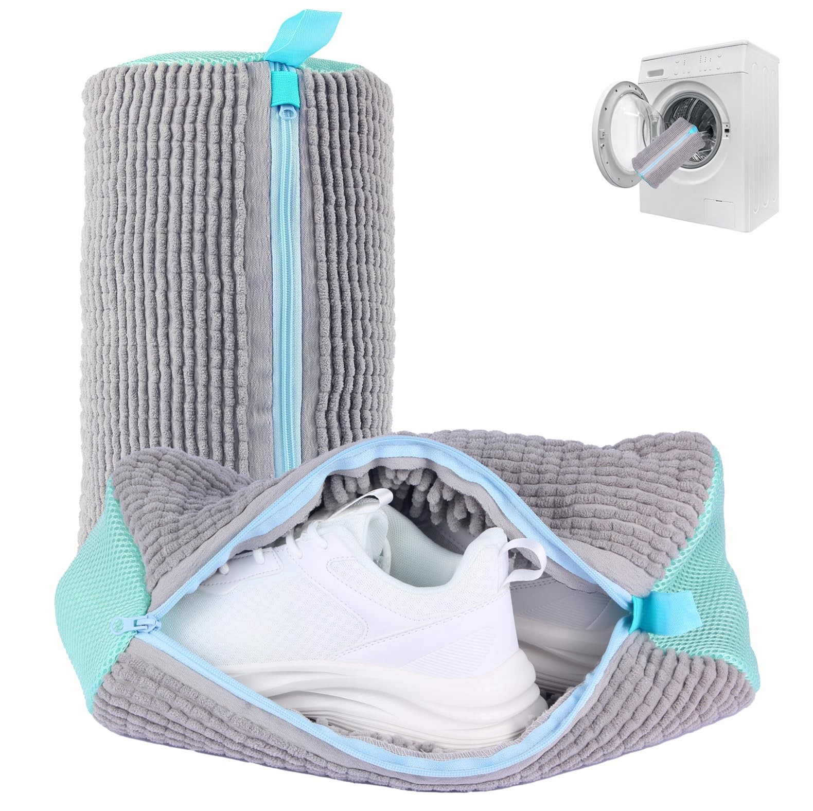 Xan Concept 2Pcs Shoe Washing Machine Bag,Cleaning Bag for All XX-Large, Gray