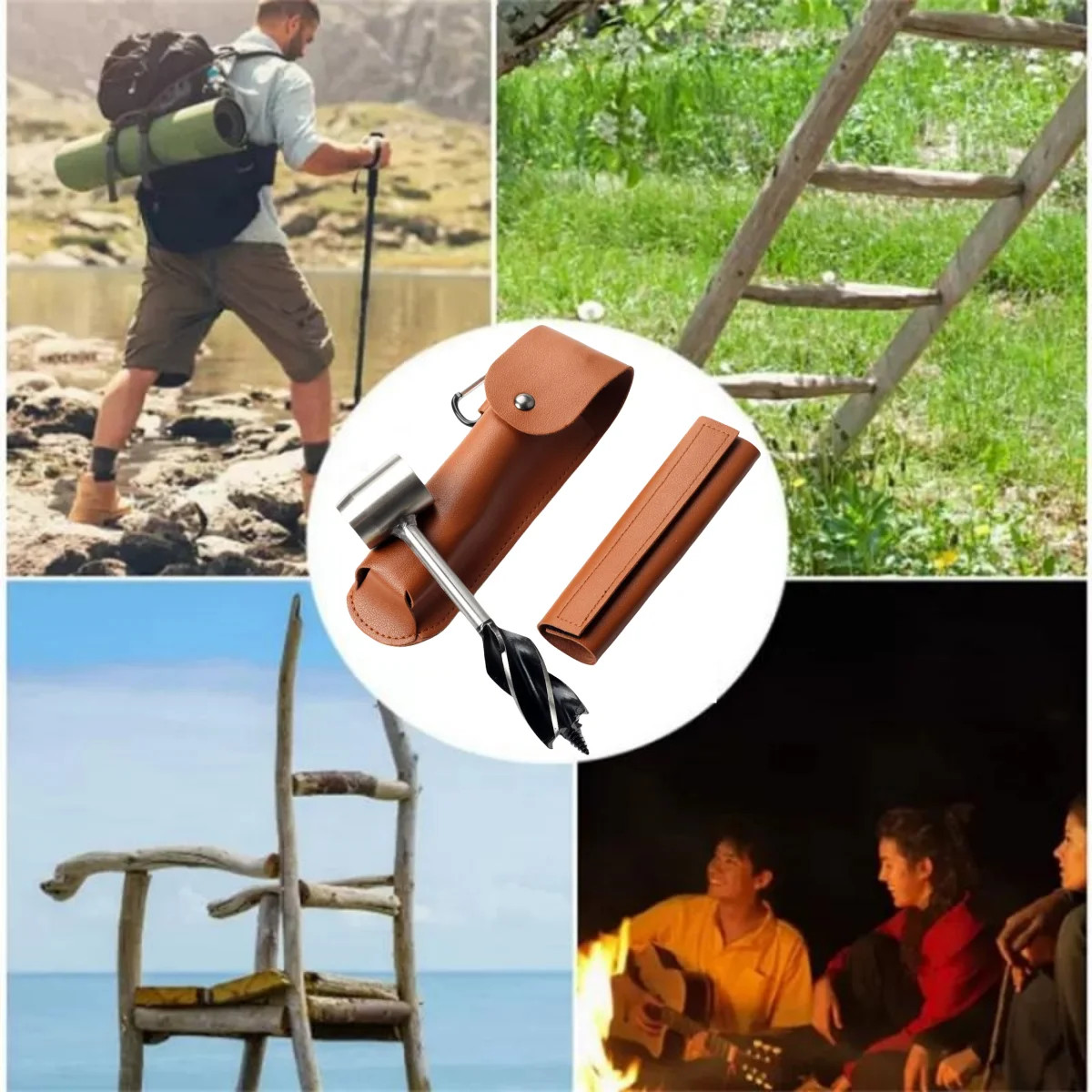 Drill Bit Protection Sleeve Auger Wrench Outdoor Survival Hand Drill Survival Ge