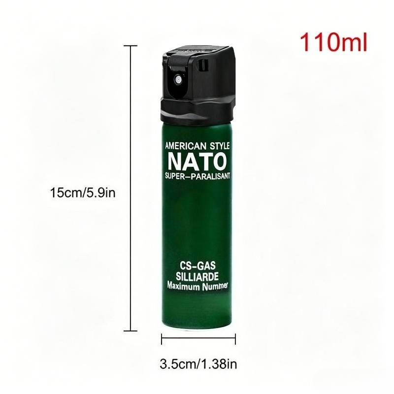 4 Pack 110ml CS Tear Gas Spray Stream Flip Top Personal Safety Protection Guard