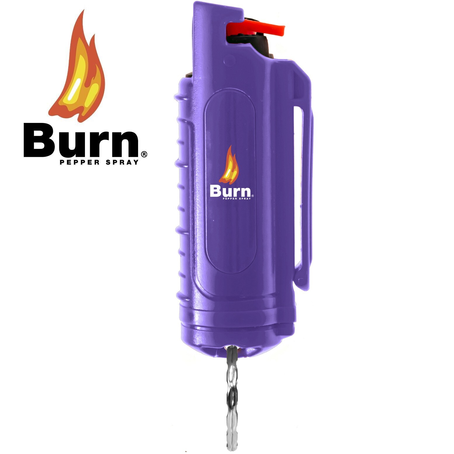 2 Pack Burn Max Strength Pepper Spray for Self Defense in Purple Keychain Cases