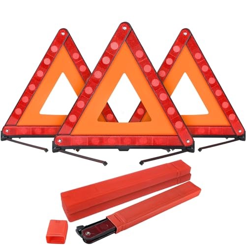 Warning Triangles Safety Triangle Emergency Kit Foldable Reflective Triangles