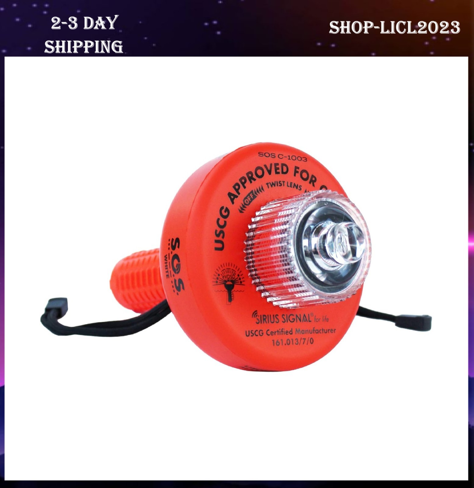 Electronic Distress Flare Flag Waterproof SOS Sea Emergency Signal USCG Approved