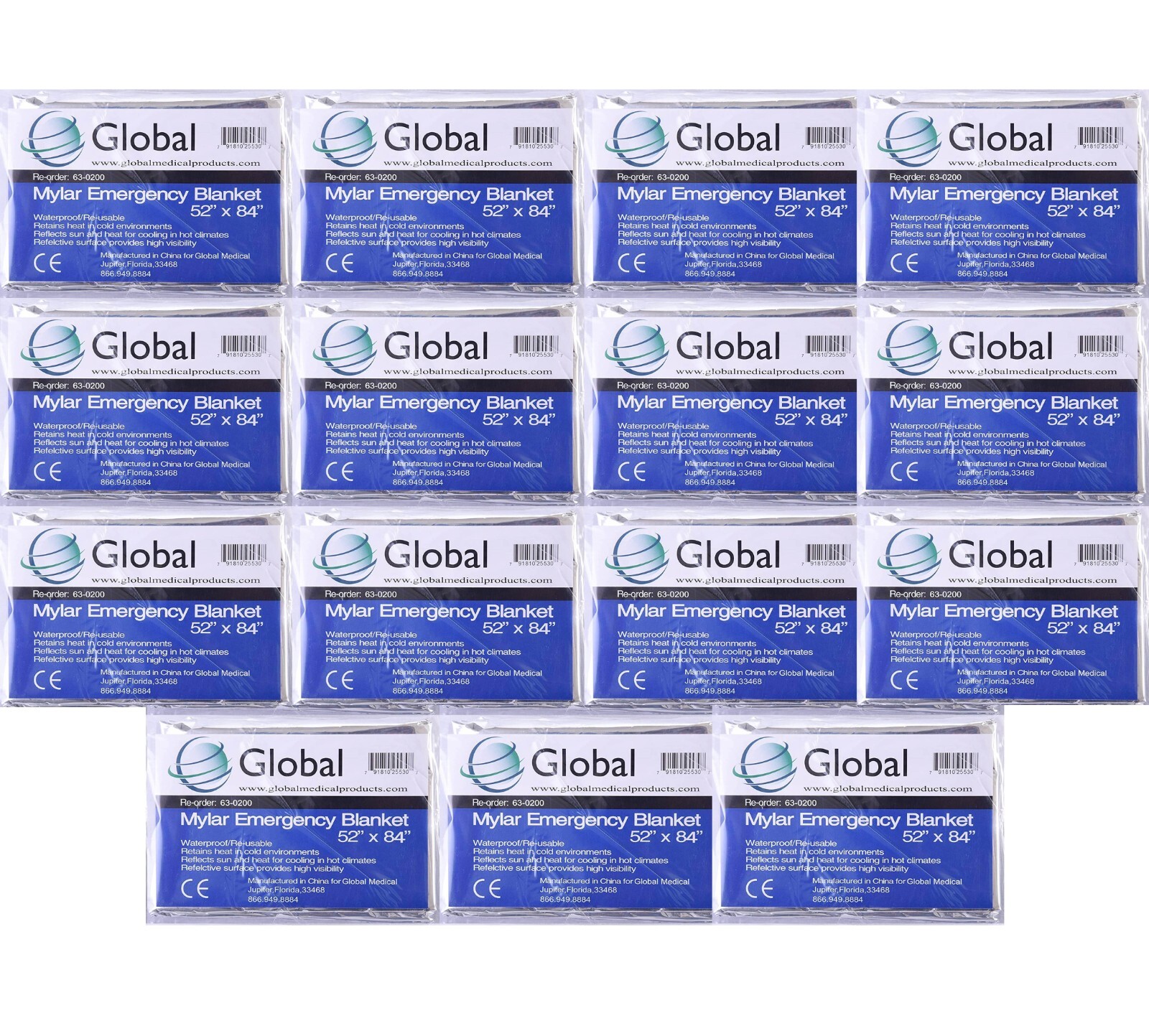 Emergency Rescue Thermal Space Mylar Blankets- Lot of 15