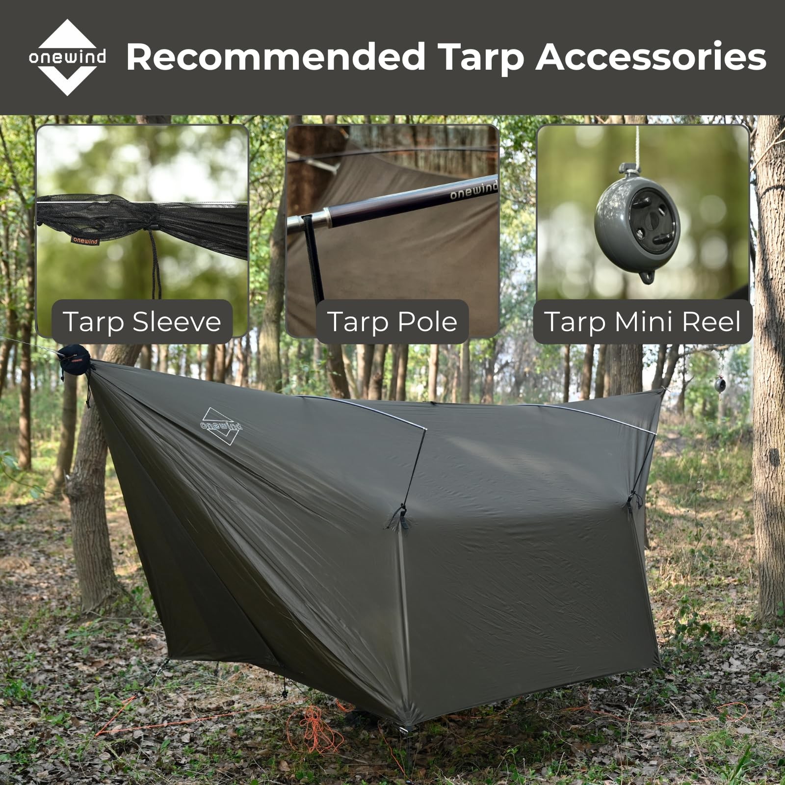 onewind 12×10 ft Hammock Tarp, Ultralight ft, Od Green-12′ Rectangular