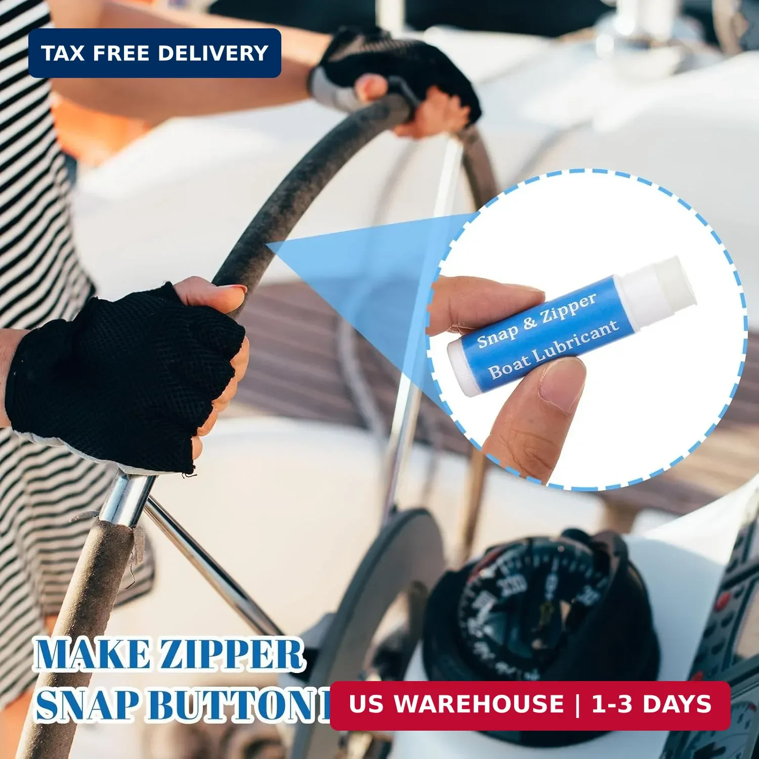 Snap and Zipper Lubricant, Wax Marine Lube Maintenance Supplies for Boat Vinyl P