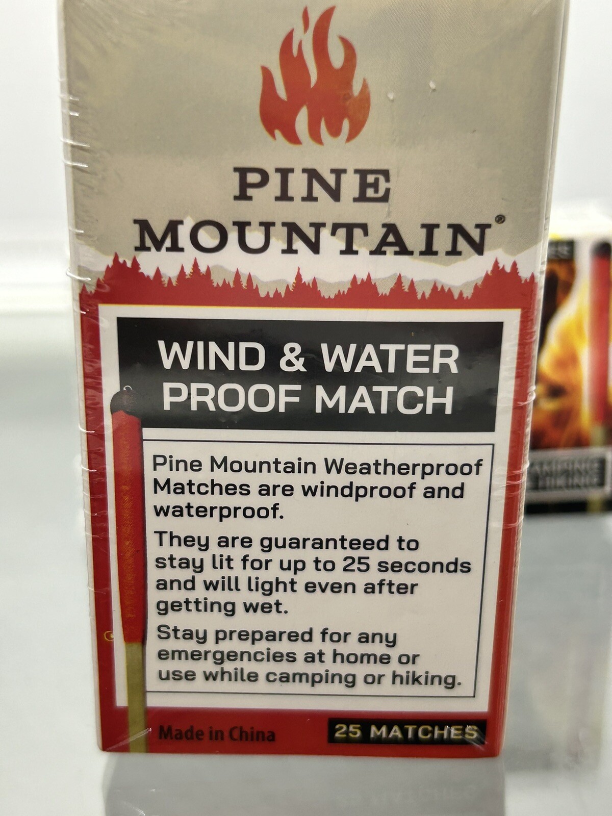 Pine Mountain Wind & Waterproof Matches 2 Boxes of 25 Each, 50 Total