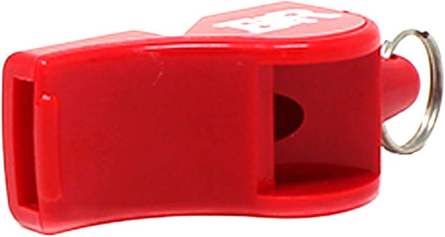 Safety Coach 3 Chamber Pealess Whistle with Matching Lanyard – Red