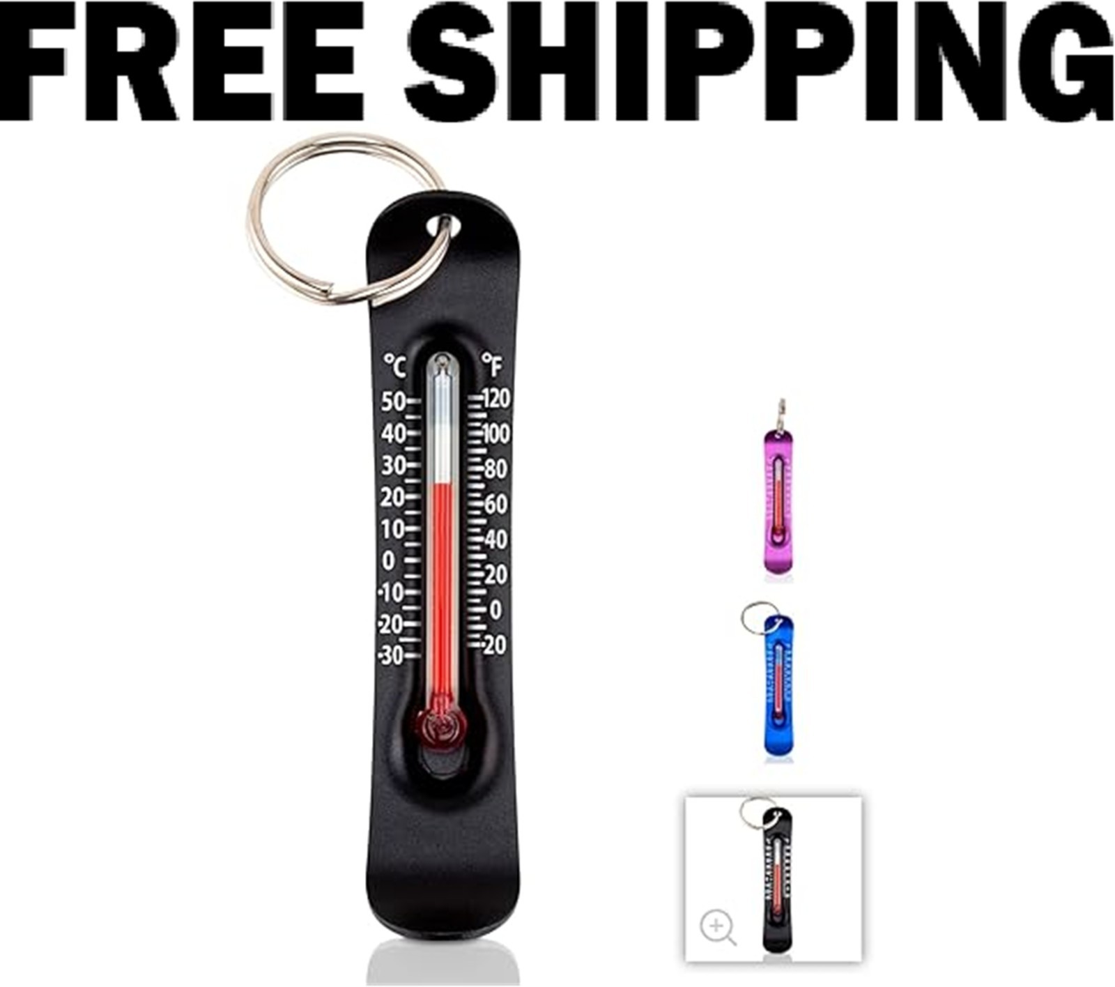 Brrr-Ometer – Snowsport Zipper Pull Thermometer for Jacket, Parka, or Backpack |