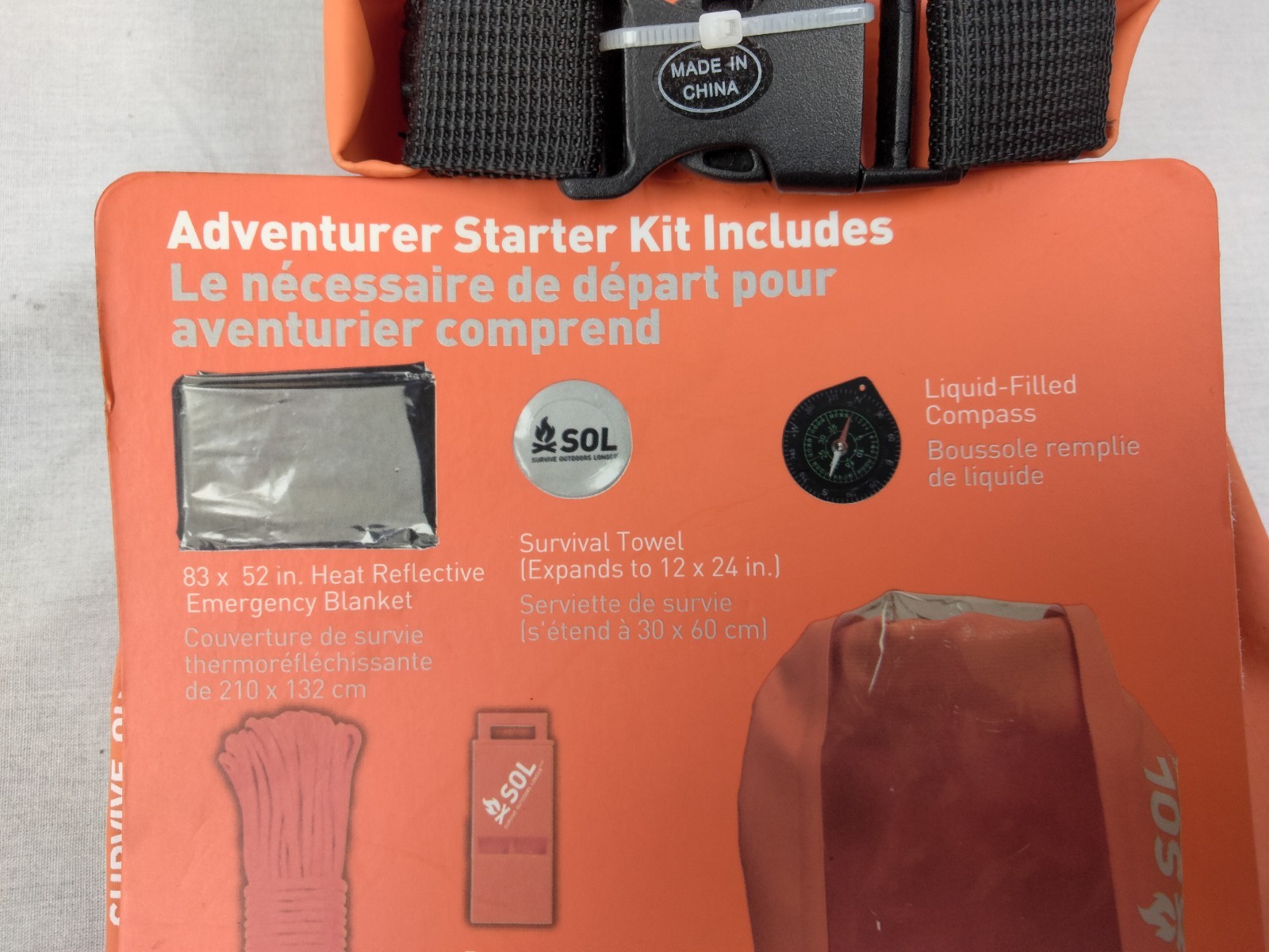 SOL Adventurer 7 pc. Survival Essential Starter Kit Brand New For Hiking & More!