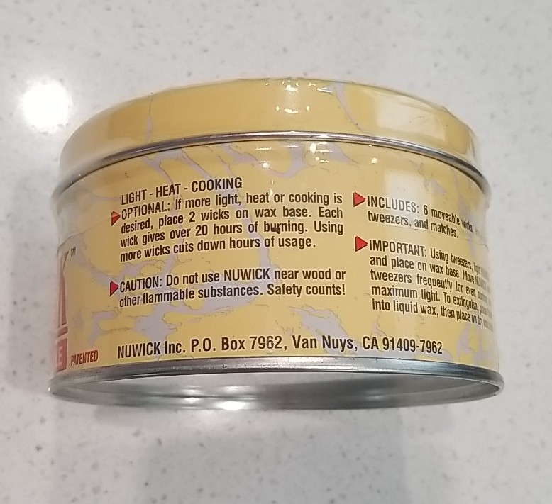 Nuwick 120 Hour Emergency Candle Moveable Wicks Reusable, Light, Heat & Cook