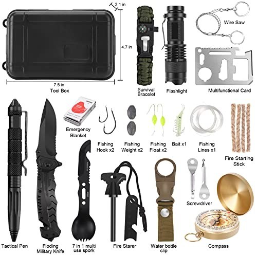 Gifts for Men Dad Husband Teenage Boy, Survival Kit 28 in 1, Survival Gear Tool