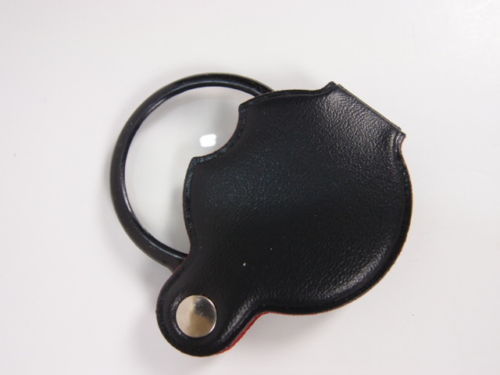 2 PK Folding Pocket Glass Lens Magnifier & Case Magnifying Survival Outdoor 10X
