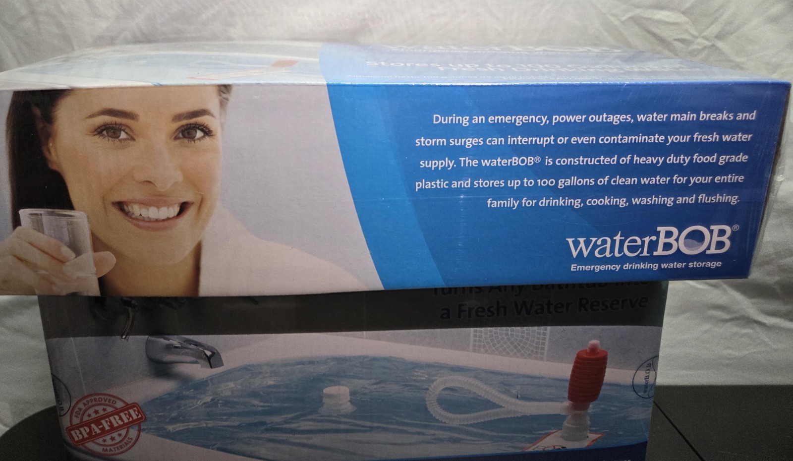 Lot of 2 WaterBOB Bathtub Emergency Water Storage Container Drinking 100gal