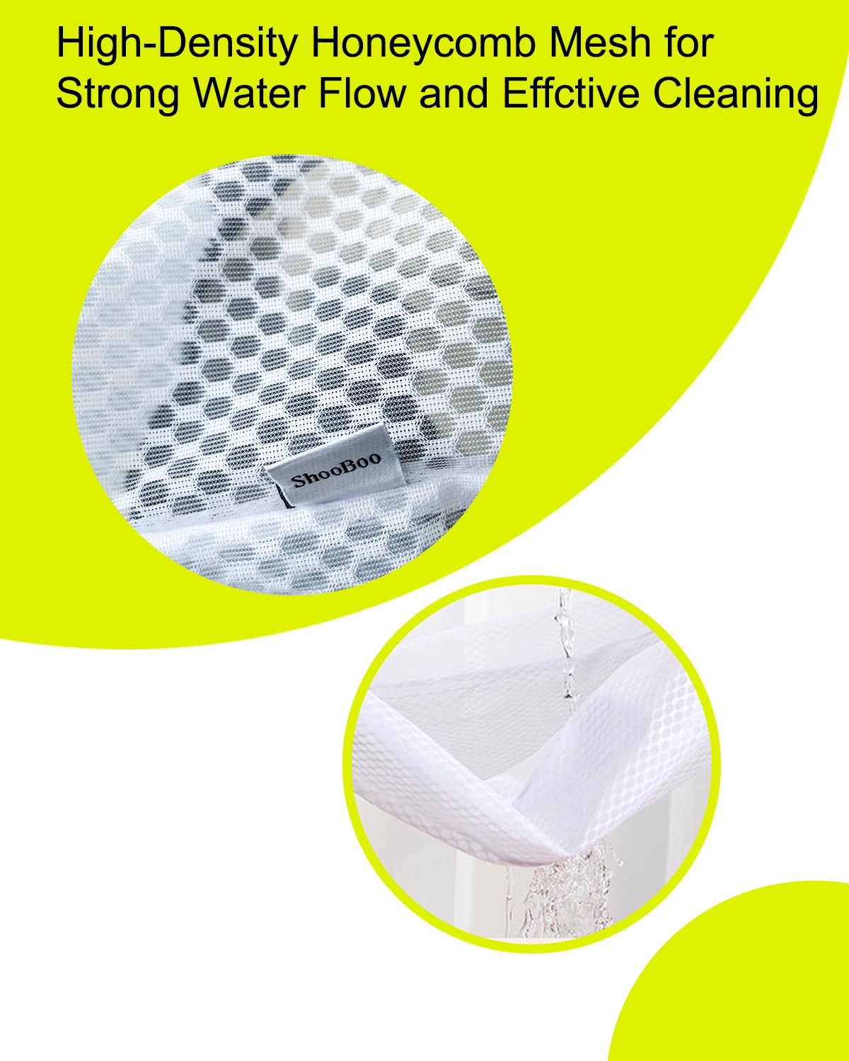 ShooBoo Shoe Washing Machine Bag,3 Pack Laundry Bag 7.9″ x 13.8″, White