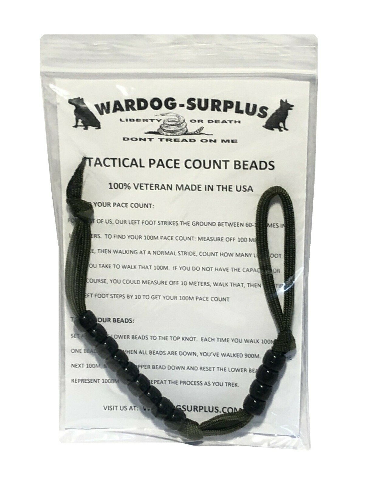 TACTICAL PACE COUNT RANGER BEADS LAND NAV HIKING HUNTING USGI VETERAN MADE NEW