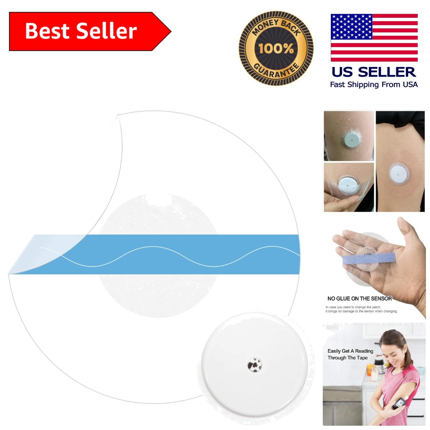 40 Pack Libre Sensor Covers – Waterproof, Breathable & Hypoallergenic Adhesive