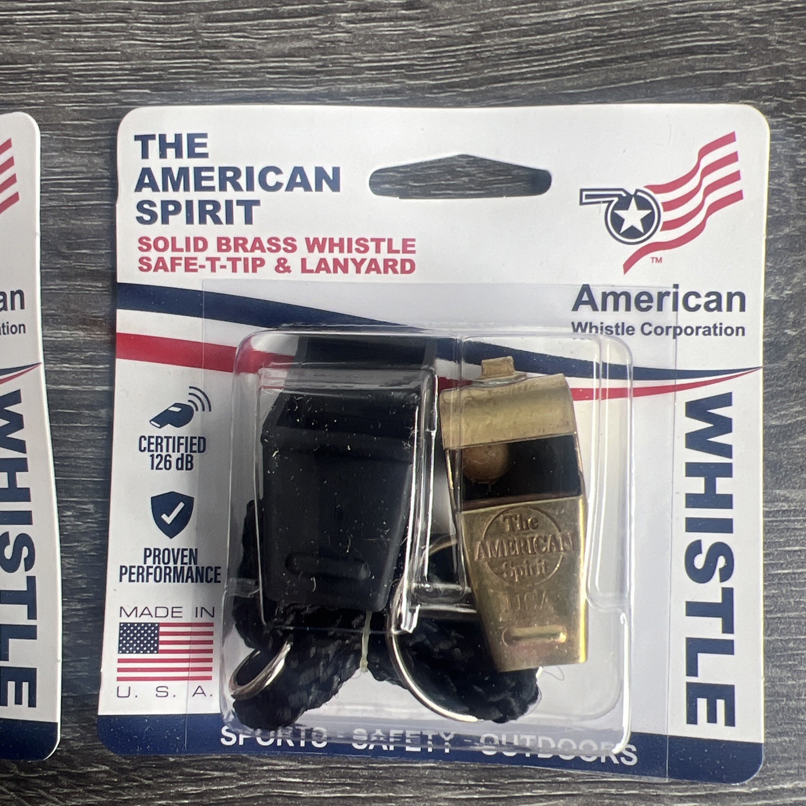 2 New AMERICAN SPIRIT SPORTS WHISTLE SOLID BRASS,NICKEL Made in the America
