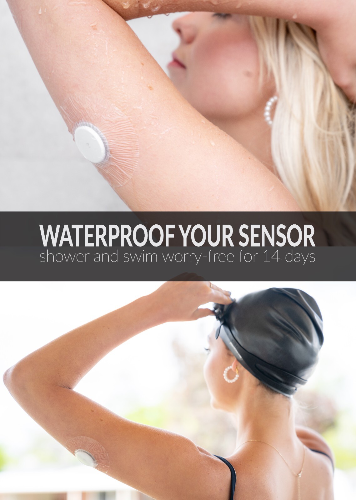 12 Transparent Waterproof Patches for Libre 1, 2, 3 CGM Sensors + 12 prep wipes