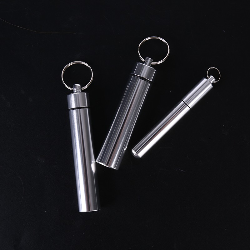 Portable Waterproof Pill Case Bottle Keychain Storage Holder Container Box Tools
