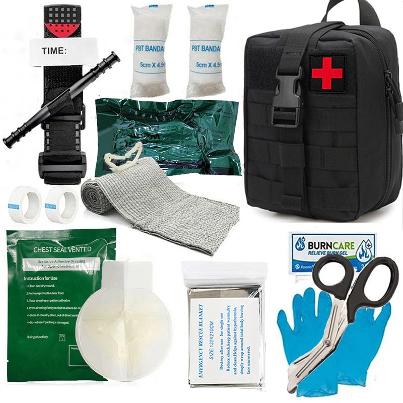 Outdoor First Aid Supplies Camping Tactical Bandage Training Medical Kit