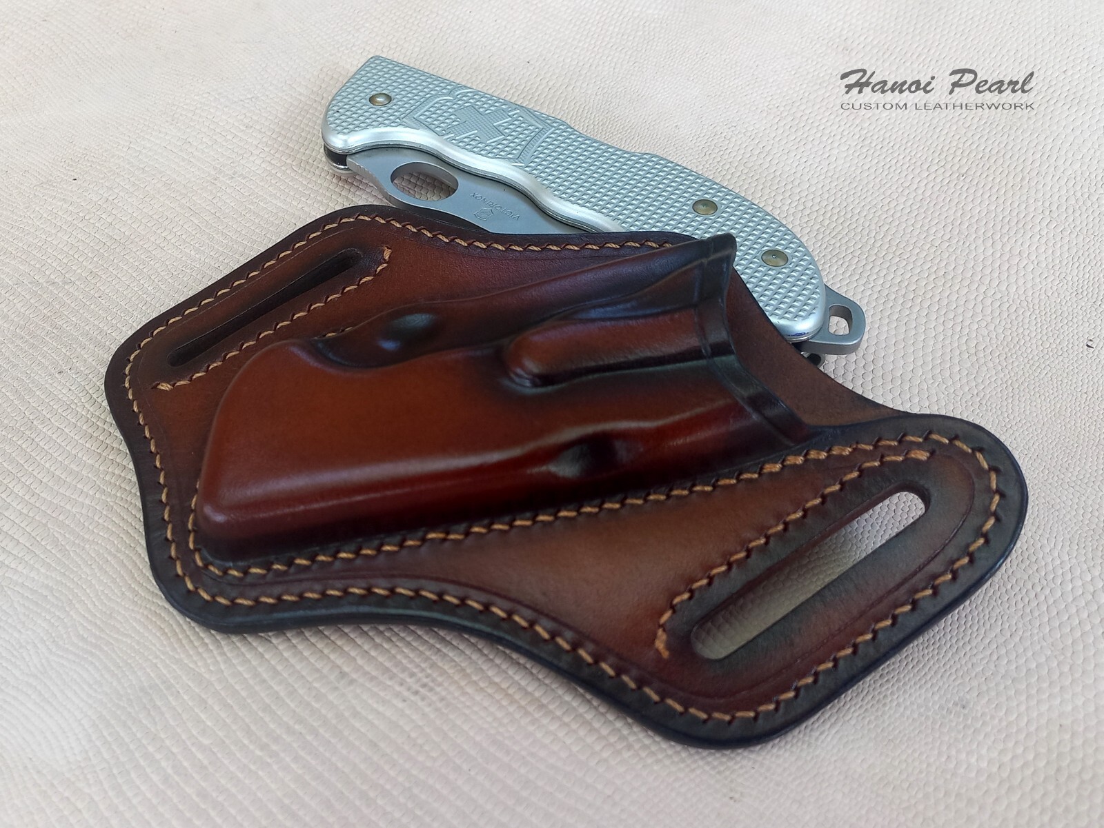 Custom Canted Leather Sheath for SAK Victorinox Hunter Pro Alox [Sheath Only]