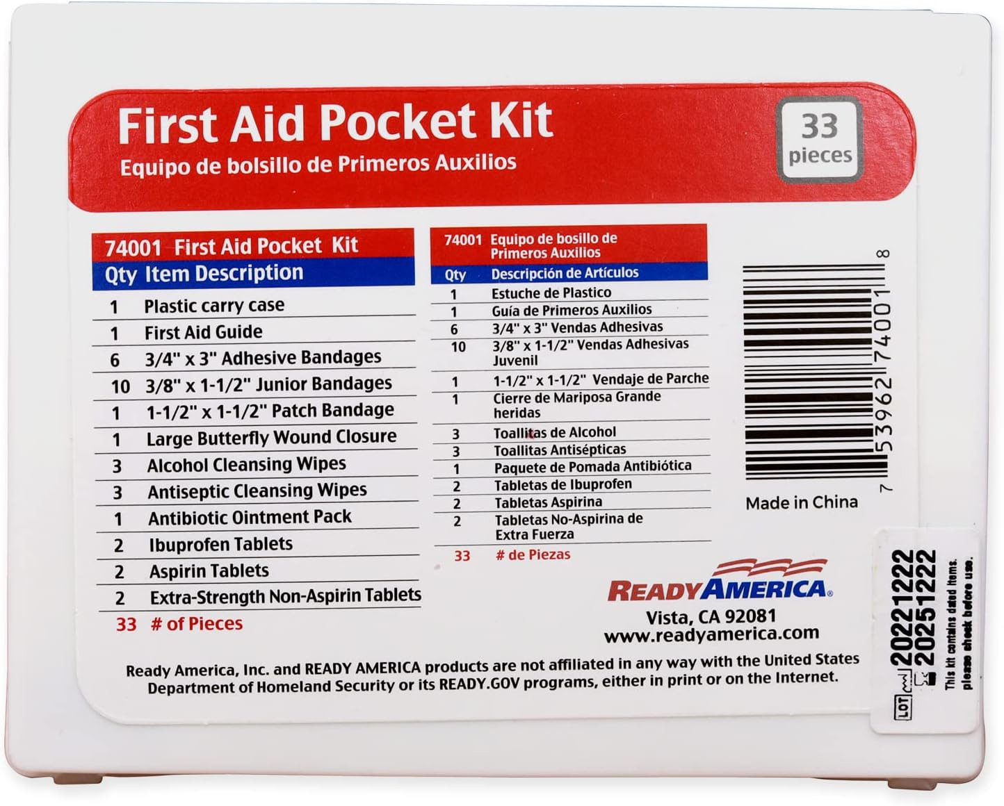 70280 72 Hour Emergency Kit, 2-Person, 3-Day Backpack, Includes First Aid Kit, S