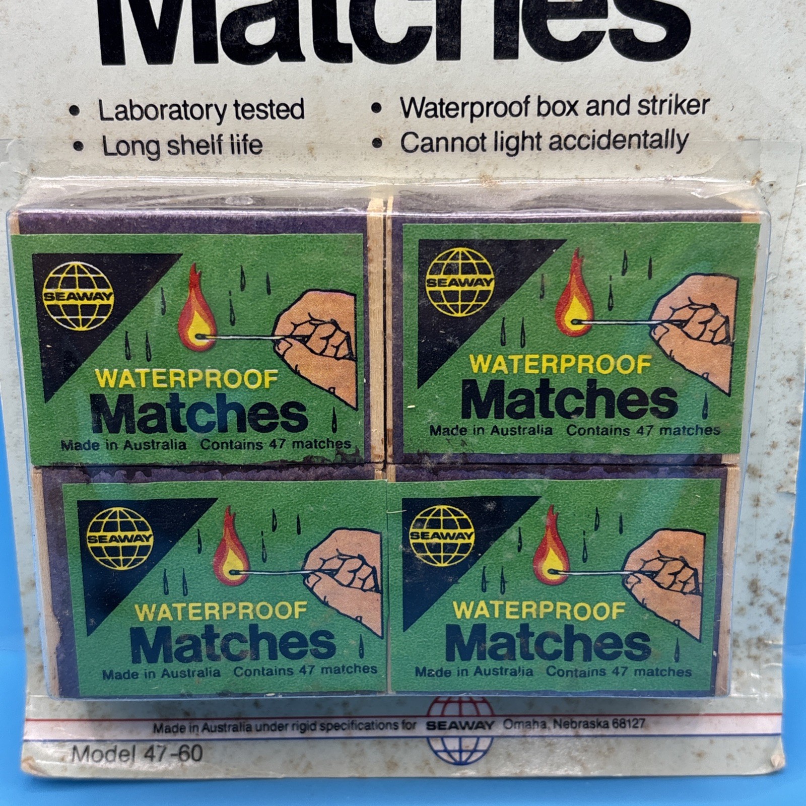 VTG NOS SEAWAY US Camper Waterproof Wood Matches – New, Never Opened – Australia
