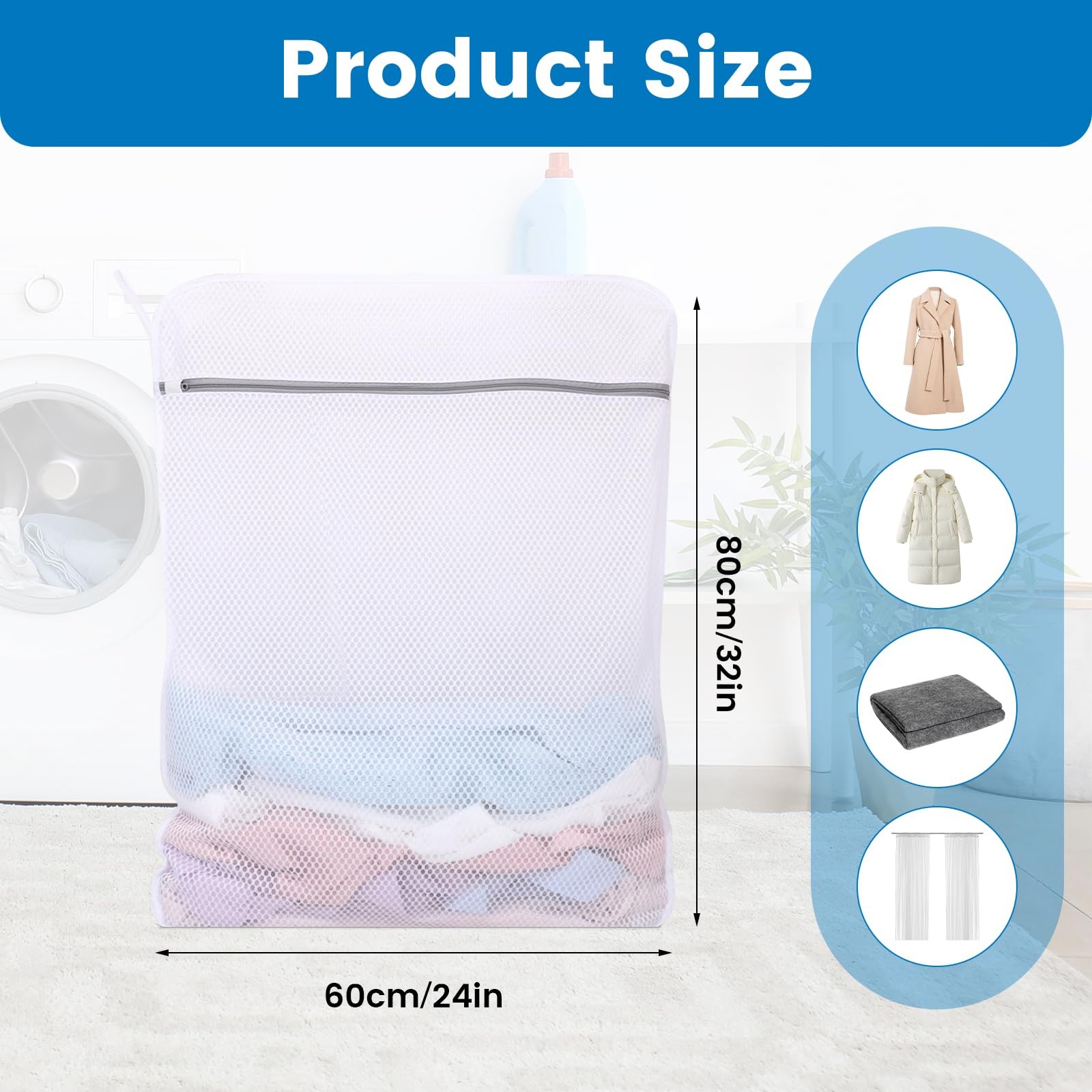 Dntorx 2 Pack XX-Large Mesh Laundry Bags for Delicates, 24 2 XX-Large, White