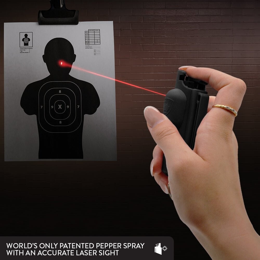 Accufire Pepper Spray with laser sight | Belt clip and Keychain ready