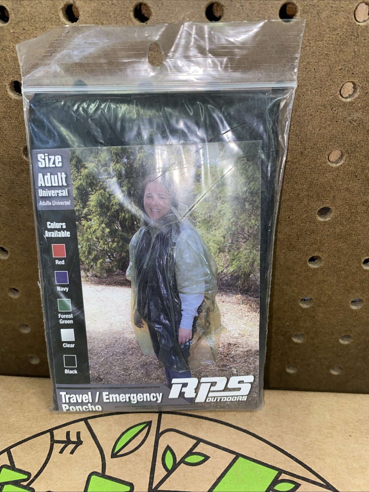 RPS Outdoors Travel Emergency Poncho Adult Size Clear Black Green